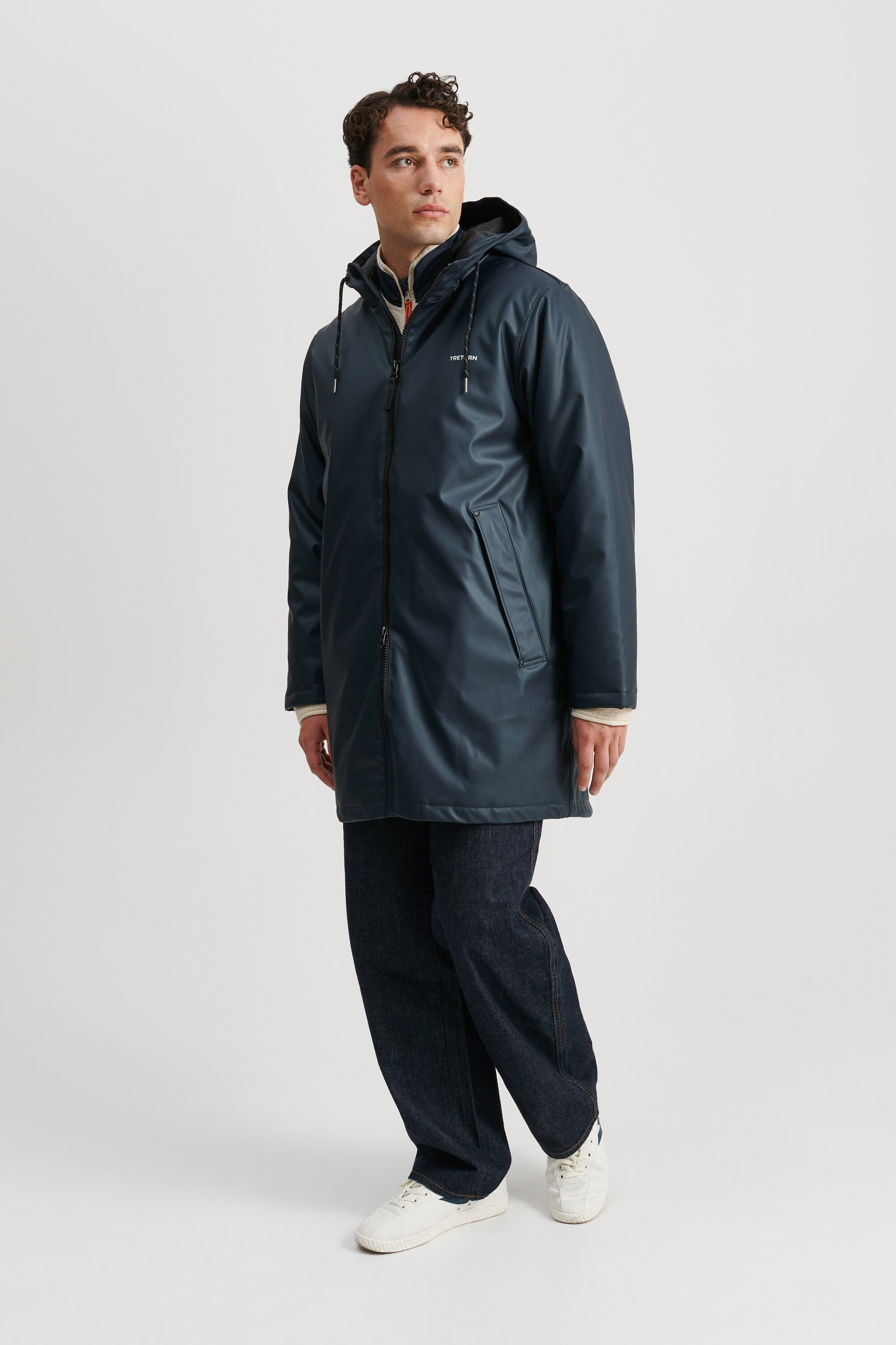 Long padded raincoat online